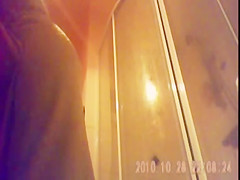 26 yo brunette with big tits caught by in shower