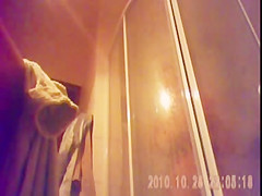 26 yo brunette with big tits caught by in shower