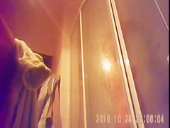 26 yo brunette with big tits caught by in shower