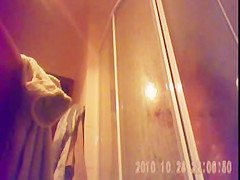 26 yo brunette with big tits caught by in shower
