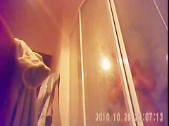 26 yo brunette with big tits caught by in shower