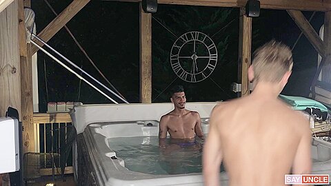 3 stepbrothers in a jacuzzi - Apollo Fates, Aiden Asher, Jesse Bolton