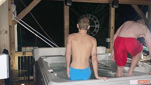 3 stepbrothers in a jacuzzi - Apollo Fates, Aiden Asher, Jesse Bolton