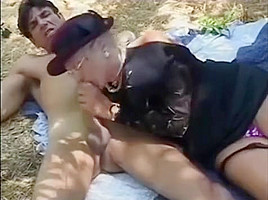 72 Year OLD Granny Gets Fucked Outdoors by 24 Year Old Dude