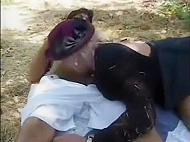 72 Year OLD Granny Gets Fucked Outdoors by 24 Year Old Dude