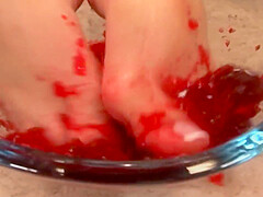 A Brunette German Slut Gets Her Feet Messy Before Getting Fucked