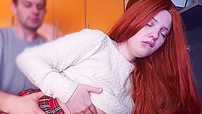 A 19-year-old maid is fucked while she is preparing to eat and cum on tits - VasilisaElastik