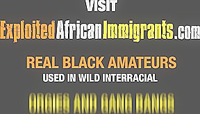 African Babe Slave Deepthroating With White Cocks for Food!