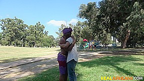 African Couple Busted Outdoors In Public Park!!!