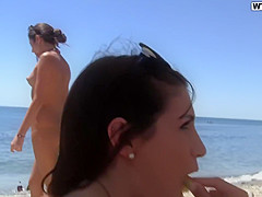 Agnessa and friends have fun at the beach