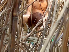 Akane Mochida, naughty Asian bimbo fucks outdoors