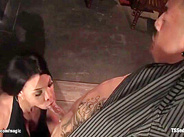 Alyssa Hung - Black Shemale Fucks Bound Black Man