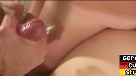Amateur German tattooed and pierced hunk cums on BF in 3some