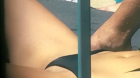 Amateur Touches Pussy at Public Pool