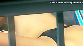 Amateur Touches Pussy at Public Pool