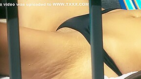 Amateur Touches Pussy at Public Pool
