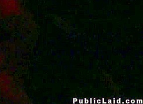 Amateur babe fucks huge cock outdoor at night