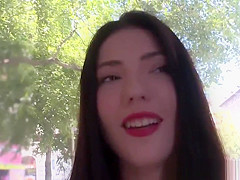 Amateur babe pussyfucked in public truck