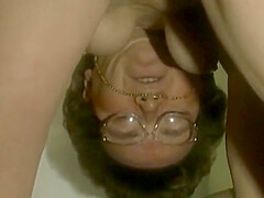An Old German Lady Gets Her Mouth Covered In The Bathroom