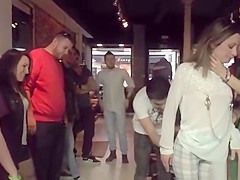 Anal slut gangbang fucked in public