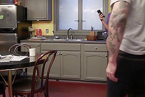 Anally slammed TS enjoys threeway BDSM fetish