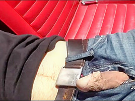 Angry blonde Joclyn Stone punishes feckless car mechanic with facesitting
