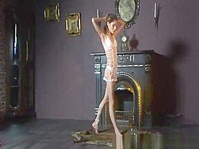 Anorexic dancer with outstanding feet