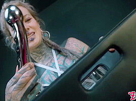 Anuskatzz Shoves A Stainless Steel Dildo Up Her Ass