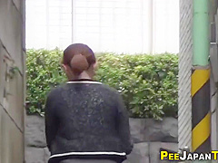 Asian Babe Pees Publicly