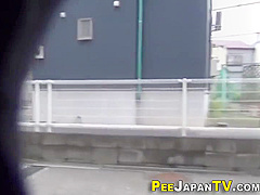 Asian Babe Pees Publicly