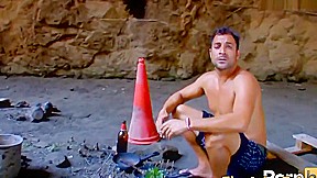 Asian goddess Sharon Lee gets anal outdoor by a crazy Spanish dude