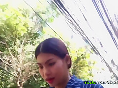 Asian teen 18+ Hooker Fills Her Mouth And Pussy With Big Co