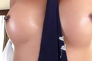 Asian tgirl sucks dildo