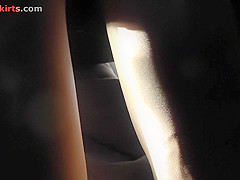 Ass hidden under body color pantyhose in upskirt video