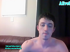 Athletic American Lad Strokes His Big Cock On Webcam
