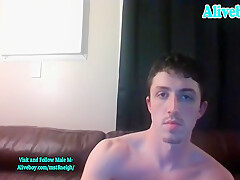 Athletic American Lad Strokes His Big Cock On Webcam