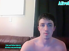 Athletic American Lad Strokes His Big Cock On Webcam