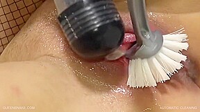 Automatic Pussy Cleaning For Brunette Mature Tanita - Anal Toys