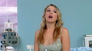 Awesome blondie Roxie is being fucked in the ass