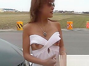 Aya wears dress incorrectly then changes into fetish gear at park