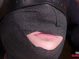 BDSM masked 21yo GF gets whipping lesson by CMNF master