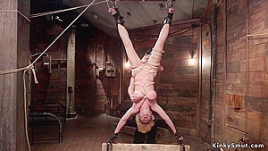 Backbend Bondage For Huge Tits Blonde Sub