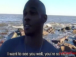 Banging A Ebony Boy By The Beach For Cash