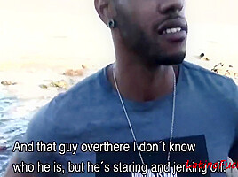 Banging A Ebony Boy By The Beach For Cash