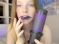 Bdsm Asmr Licking + Condom Feet Smacking (girl With Freckles)