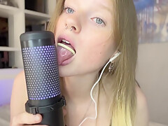Bdsm Asmr Licking + Condom Feet Smacking (girl With Freckles)