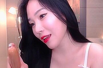 Beautiful Korean in white lingerie
