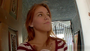 Beautiful blondie gets her teenage pussy drilled