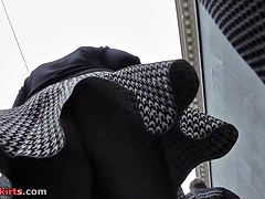 Best upskirt scene by dark-haired MILF in cute thong