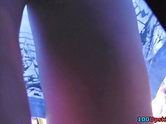 Bewitching upskirt wazoo up blue suit